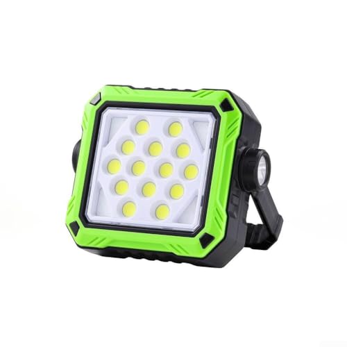 Honseadek LED-Arbeitsleuchte mit USB-Aufladung, wasserabweisendes Design, verstellbare Beleuchtung und Leistungsüberwachung für Camping und Autoreparatur (grün) von Honseadek