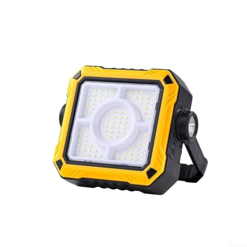 Honseadek LED-Arbeitsleuchte mit USB-Aufladung, wasserabweisendes Design, verstellbare Beleuchtung und Leistungsüberwachung für Camping und Autoreparatur (orange) von Honseadek