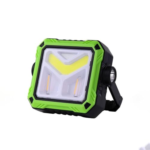 Honseadek LED-Arbeitsleuchte mit USB-Aufladung, wasserdichtes Design, verstellbare Beleuchtung und Leistungsüberwachung für Camping und Autoreparatur (grün) von Honseadek