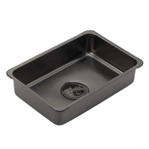 Honseadek Outdoor Camping Spüle Waschbecken 201 schwarz plattiert Oberfläche Anti-Rost Kratzfest mit Ablaufabdeckung für Outdoor Küche Picknick von Honseadek