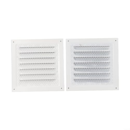 Honseadek Quadratisches Lüftungsgitter aus Edelstahl, 150 x 150 mm, Rücklüftungsabdeckung mit Schutzgitter für Decken- oder Seitenwandinstallation in der Küche (2 Stück, weiß) von Honseadek