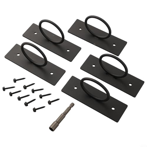 Honseadek Schwarz für Ringseilhalterung, Seilhalterung für den Außenbereich, rostfreie schwarze Edelstahlklemme, sichere Seile bis zu 5,1 cm, aus 304 Edelstahl von Honseadek