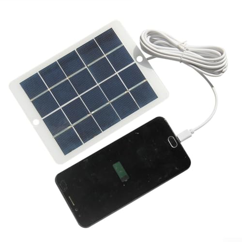 Honseadek Solarmodul-Ladegerät für Außen-Überwachungskameras mit 300 cm Kabel, wasserdichtes Polysilizium-Ladepanel für Gartenleuchten und Geräte (Typ C) von Honseadek