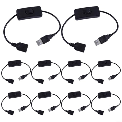 Honseadek Toward Verlängerungs-Lampen an Lüfter, Ausschalter, 30 cm, ausgestattet mit 304 Aufnahmegerät mit Recorder-Kabel mit männlichem Stromkontrollkabel, USB-A-USB-Kabel für Schreibtisch-Wippe, 10 Honseadek Toward Verlängerungs-Lampen an Lüfter, Ausschalter, 30 cm, ausgestattet mit 304 Aufnahmegerät mit Recorder-Kabel mit männlichem Stromkontrollkabel, USB-A-USB-Kabel für Schreibtisch-Wippe, 10 von Honseadek