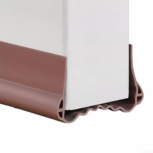 Honseadek Türdichtung, Zugluftstopper, Wetterabisolierung, Schalldämmung, Kälteschutz, 100 cm, schneidbar, doppellagiges Design für Tür-Bodenlücke (S, Braun) von Honseadek