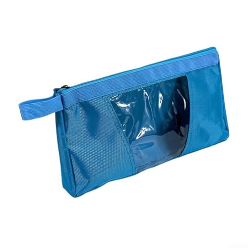 Honseadek Werkzeug-Aufbewahrungstasche aus Oxford-Stoff mit durchscheinenden PVC-Paneelen, robuster Stoff-Organizer mit durchgehendem Reißverschluss, Tragegriff und Befestigungsschlaufen, 340 x 190 mm von Honseadek