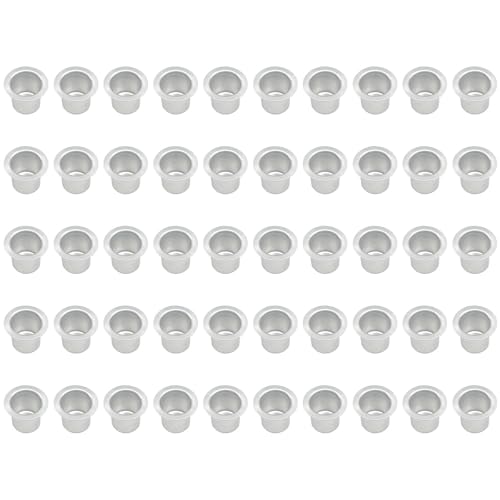 Kerzeneinsätze aus Metall für verschiedene Kerzenarten, 30 Stück/50 Stück, für kreative Projekte (50 Stück) von Honseadek