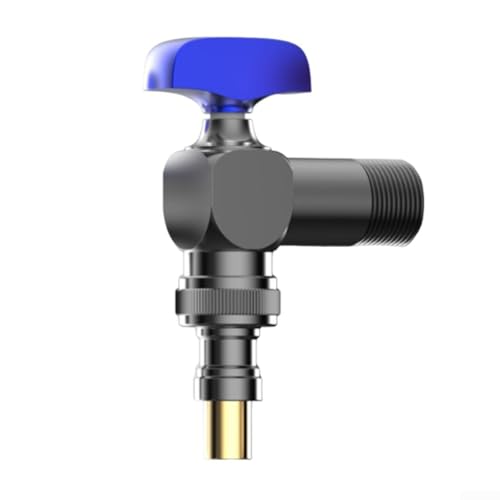 Kompakter und zuverlässiger Messing-Kugelhahn für den Einsatz in Unterlegscheiben mit effektivem Auslaufschutzsystem (blau-silber) von Honseadek