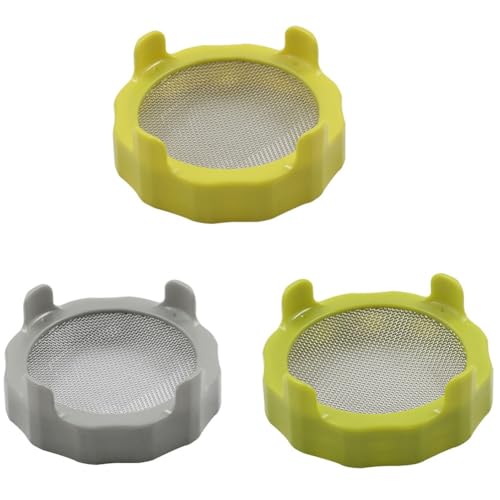 Kunststoff-Sprossendeckel für Gläser mit breiter Öffnung, zum einfachen Anbau von Alfalfa und Salatsprossen zu Hause (grau) von Honseadek