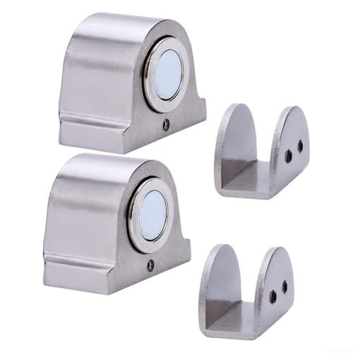 Magnetischer Türstopper aus Zinklegierung, hält offene Toiletten und Bürotüren mit 10 12 mm dicken Glasscheiben (2 Stück) von Honseadek