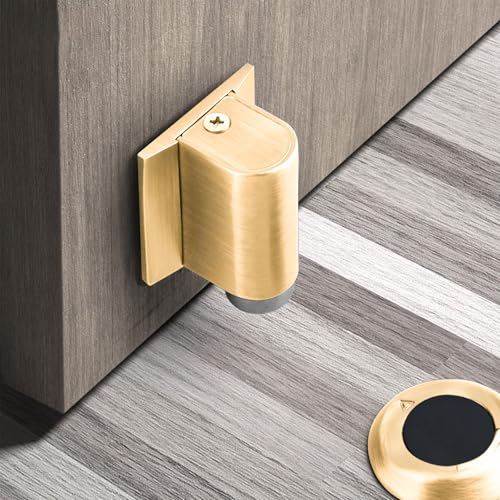 Mechanischer Boden-Saugnapf, stanzfreier Türstopper, entworfen, um Türen gegen Wind zu sichern und aus widerstandsfähiger Zinklegierung (hellgold) von Honseadek
