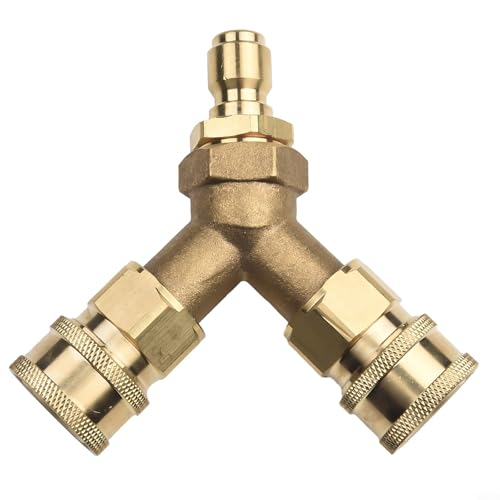 Messing Hochdruckreiniger T-Verteiler Kupplung für 4000 PSI Dual Schlauchanschluss Zubehör Messing Hochdruckreiniger T-Verteiler Kupplung für 4000 PSI Dual Schlauchanschluss Zubehör von Honseadek