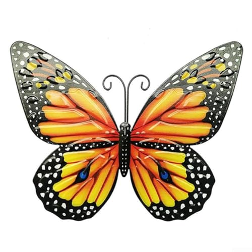 Metall-Schmetterling-Wandkunst, Ornament für Garten und Heimdekoration, großer 3D-Eisen-Schmetterling mit aufwendiger Flügelstruktur und Drahtantennen, um jeden Raum oder Außenbereich zu bereichern von Honseadek