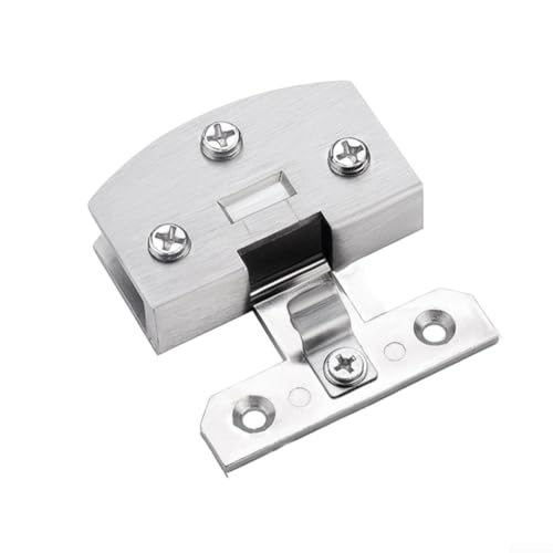 Möbelbeschläge Glastürscharnierklemme für Vitrinen und Schränke, Zinklegierung, rostbeständig, nicht öffnendes Design für Glastüren (Silber) von Honseadek