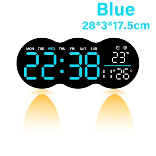 Multifunktions-Digitaluhr mit Umgebungslicht und Dual-Alarm-Funktion für Zuhause oder Büro (blau) von Honseadek