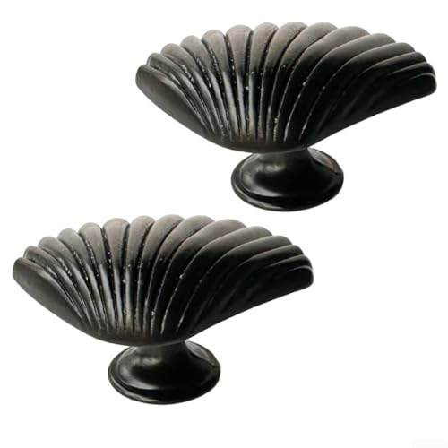 Muschelförmiger Griff aus Zinklegierung für Schränke und Kleiderschränke, entworfen für den Einsatz (schwarz) von Honseadek