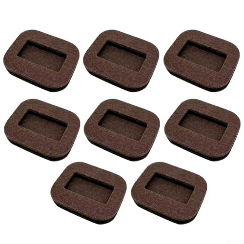 Quadratische Filz-Möbeluntersetzer, 8 Stück, rutschfest, für Bodenschoner für Bürostühle und Kinderbetten (braun) von Honseadek