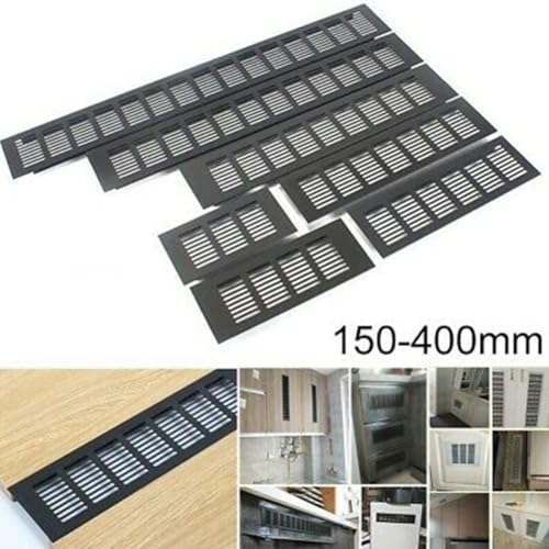 Rechteckige Lüftungsabdeckung aus Aluminium, 100 mm, für Schrank- und Kleiderschrank-Luftstrom, widerstandsfähiges Material, geeignet für Schuhschränke, Computerschränke und mehr (100 x 300 mm) von Honseadek