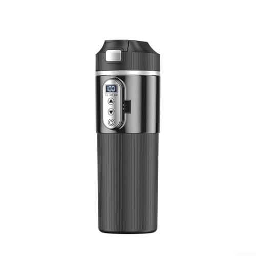 Reise-Wasserkocher mit LCD-Display, 12 V/24 V, perfekt für Kaffee, Tee und Suppe in Ihrem Fahrzeug (schwarz) von Honseadek
