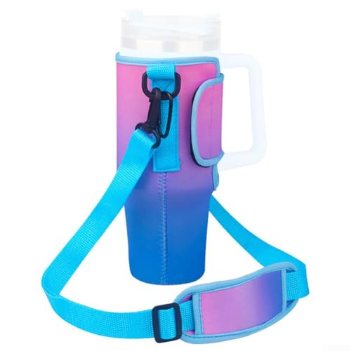 Robuster und leichter Neopren-Wasserflaschenhalter mit Komfort-Griffbändern für bequeme Verwendung mit Ihren Lieblingsgetränken (lila) von Honseadek