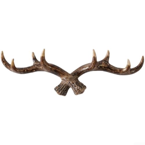 Rustikale Heimdekoration Hirschgeweih Wandhaken nordischer Stil Harz dekoratives Stück (dunkle Farbe) von Honseadek