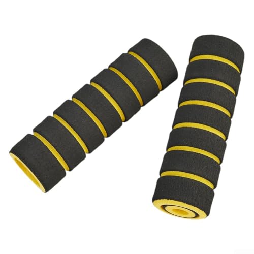 Rutschfeste Motorrad-Lenkergriffe mit Brems- und Kupplungshebelabdeckungen, komfortables Fahrerlebnis (schwarz + gelb) von Honseadek