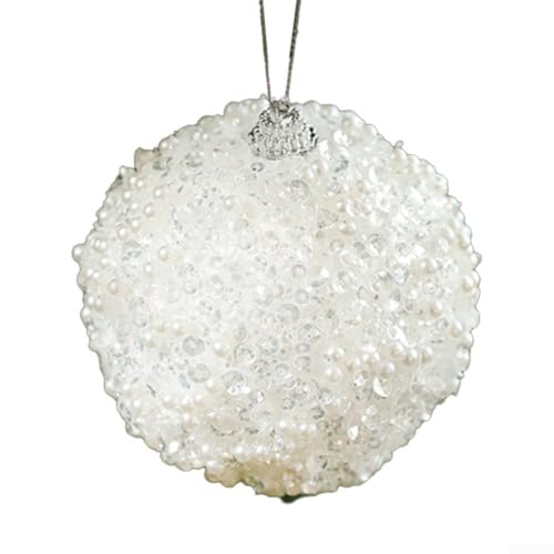 Schicke, bruchsichere Weihnachtskugel-Ornamente verschönern jeden Anlass mit diesen stilvollen Hängedekorationen (weiß) von Honseadek