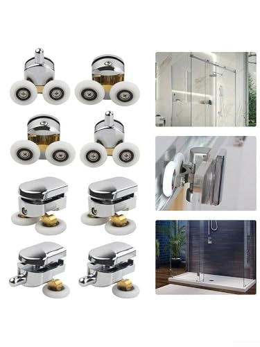 Schiebetürrollen-Set, 4-teiliges Set mit Rollen mit 23 mm Durchmesser für reibungslosen Betrieb an Duschtüren Schiebetürrollen-Set, 4-teiliges Set mit Rollen mit 23 mm Durchmesser für reibungslosen Betrieb an Duschtüren von Honseadek