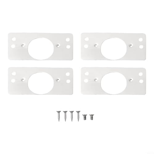Schrankscharnier-Reparaturplatten-Set mit Edelstahl-Seitenplatte und Befestigungsschrauben zur Unterstützung von Türverkleidungen und Rahmen (1# (1# (Scharnierschalen-Reparaturplatte), 4 Stück) von Honseadek