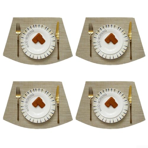 Set mit 4 hitzebeständigen Esstischmatten für Restaurants, Hotels und Küchen, schützt Oberflächen vor Hitze, Kratzern und verschütteten Flüssigkeiten (Khaki) von Honseadek