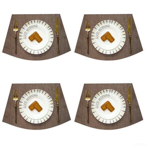 Set mit 4 hitzebeständigen Esstischmatten für Restaurants, Hotels und Küchen, schützt Oberflächen vor Hitze, Kratzern und verschütteten Flüssigkeiten (braun) von Honseadek