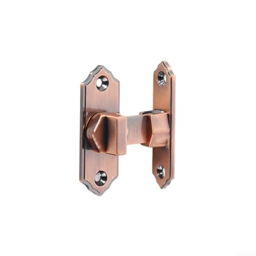 Türriegel aus Zinklegierung, links und rechts montiert, mit 90-Grad-Verriegelungsmechanismus für Schuppen, Scheunentüren, Balkone, Toiletten und Haustüren (Rotbronze) von Honseadek