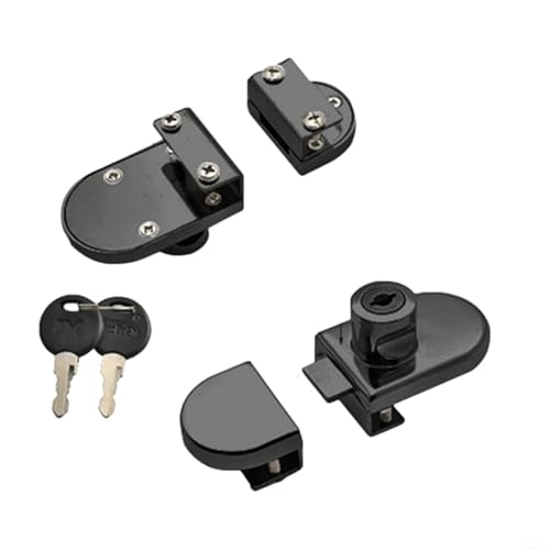 Türschloss aus Legierung für Vitrinen, sicheres und einzigartiges Schlüsselschloss-System (schwarz) von Honseadek