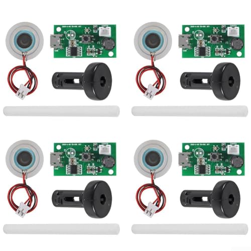 USB-Nebelhersteller-Modul, Zerstäubungsleiterplatte, 5 V, Luftbefeuchter-Teile mit Zerstäuberplatte, 740 Löcher, feiner Sprühdiffusor für DIY-Aromatherapie-Gerät, 4 Stück von Honseadek