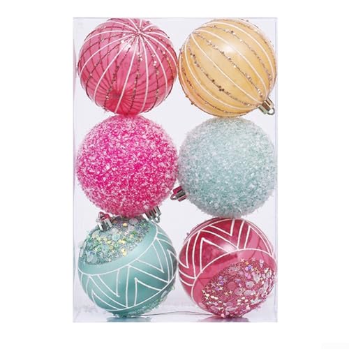 Weihnachtskugel, mehrfarbig, rot, grün, gold, schwarz, braun, hängende Ornamente für Weihnachtsbaum, Schaumstoff-Konstruktion mit Schlaufen für Zuhause, Büro, Urlaubsdekoration (Farbe) von Honseadek