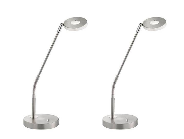 FISCHER & HONSEL LED Schreibtischlampe, Dimmfunktion, LED fest integriert, Warmweiß, Neutralweiß, 2er Set Schreibtisch Arbeitsplatz-Leuchten dimmbar, Silber, H: 60cm FISCHER & HONSEL LED Schreibtischlampe, Dimmfunktion, LED fest integriert, Warmweiß, Neutralweiß, 2er Set Schreibtisch Arbeitsplatz-Leuchten dimmbar, Silber, H: 60cm von Honsel