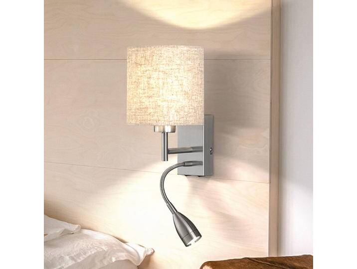 FISCHER & HONSEL Wandlampe Dreamer LED-Leselicht nickel/Leinen sandfarben für Wohn & Esszimmer - Alu - Metall FISCHER & HONSEL Wandlampe Dreamer LED-Leselicht nickel/Leinen sandfarben für Wohn & Esszimmer - Alu - Metall von Honsel