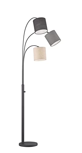 Fischer & Honsel Designklassiker Stehlampe SHADE 3 flammig mit Leinen Stoffschirmen von Fischer & Honsel