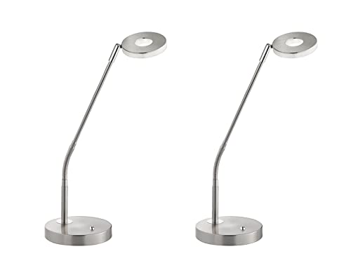 Flexible LED Schreibtischlampen in Nickel matt mit Dimmer & Farbtemperaturwechsel von Honsel