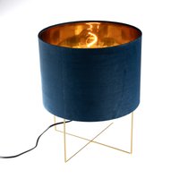 Moderne tafellamp blauw met goud - Rosalina von Honsel