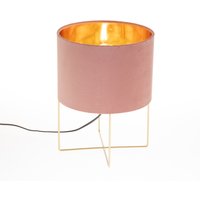 Moderne tafellamp roze met goud - Rosalina von Honsel