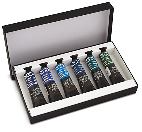 Blockx Künstler-Ölfarben im Set "Kobalt-Farbtöne", 6 x 20 ml, brillante Farben mit höchster Pigmentkonzentration, 100 % lichtecht von Honsell