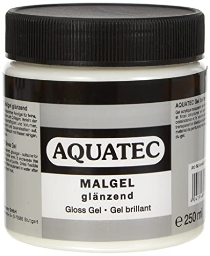 Honsell 48840 - Aquatec Malgel glänzend, 250 ml Dose, für feine reliefartige Strukturen und Collagen, trocknet transparent und dauerelastisch auf, für mehr Volumen von Honsell