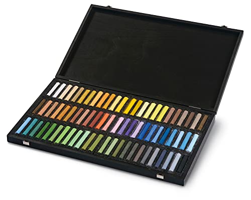 Blockx Künstler-Pastellkreiden, Set "Tiere" mit 72 brillanten Farbtönen im Holzkoffer, von Hand gefertigt mit reinen Pigmenten, leuchtende Farben mit hoher Deckkraft von Honsell