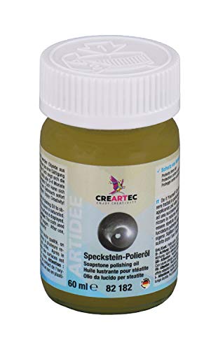 Creartec - Speckstein-Politur im 60 ml Glas, Polieröl, lösungsmittelfrei und farblos, zum Polieren von Speckstein, für einen schönen Mattglanz von Honsell