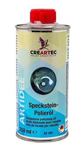 Creartec - Speckstein-Politur im 250 ml Dose, Polieröl, lösungsmittelfrei und farblos, zum Polieren von Speckstein, für einen schönen Mattglanz von Honsell