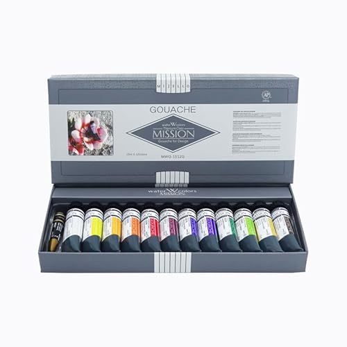 Honsell Mijello Mission Titanium Class Gouache, 12x15ml in Tuben von Mijello