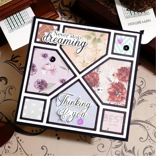 Honsik Metall-Stanzformen mit quadratischem Rahmen, Kreuz, Diamant-Bordüre, Stanzschablonen für DIY, Scrapbooking, Fotoalbum, Papierhandwerk, dekorative Prägeschablonen für Kartenherstellung Honsik Metall-Stanzformen mit quadratischem Rahmen, Kreuz, Diamant-Bordüre, Stanzschablonen für DIY, Scrapbooking, Fotoalbum, Papierhandwerk, dekorative Prägeschablonen für Kartenherstellung von Honsik