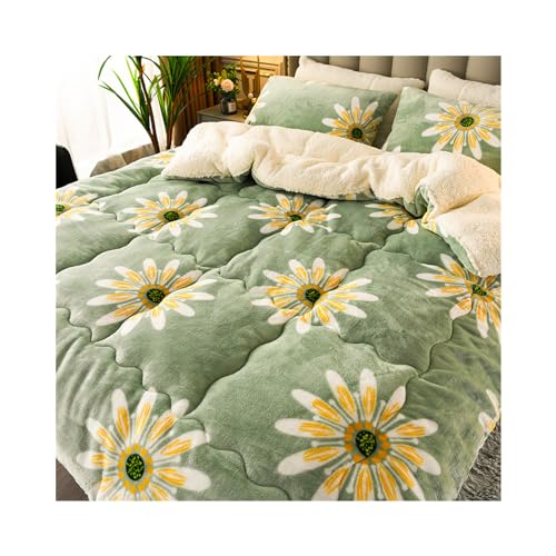 HonunG Dicke Bettdecke,Winter Steppdecke Dicker Lamm-Kaschmir, Decke, Flauschige Kaschmir-Steppdecken, Winterwarm, Bettdecke Baumwolle Winter Winter Warmer Lamm Samtkern (180x220cm 3kg,A) von HonunG
