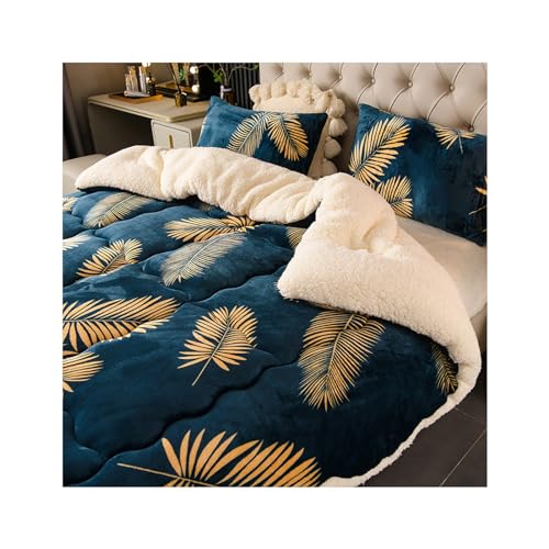 HonunG Dicke Bettdecke,Winter Steppdecke Dicker Lamm-Kaschmir, Decke, Flauschige Kaschmir-Steppdecken, Winterwarm, Bettdecke Baumwolle Winter Winter Warmer Lamm Samtkern (200x230cm 4kg,C) von HonunG